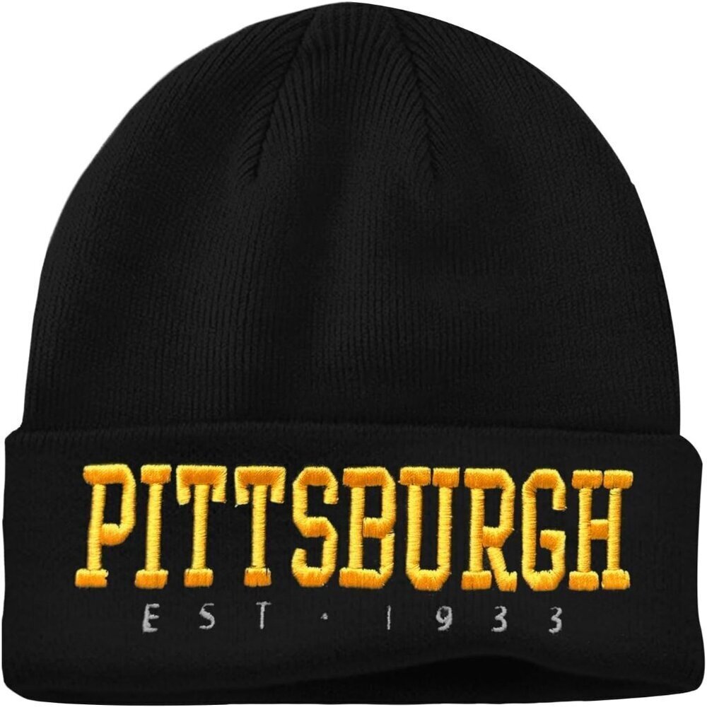 Women's Black & Yellow Soft Knit Winter Hat For Cold Weather Beanie Toque Hat